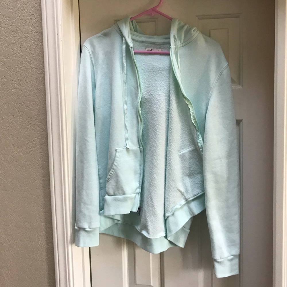 Hollister Sea Foam Green Zip Up Soft Hoodie